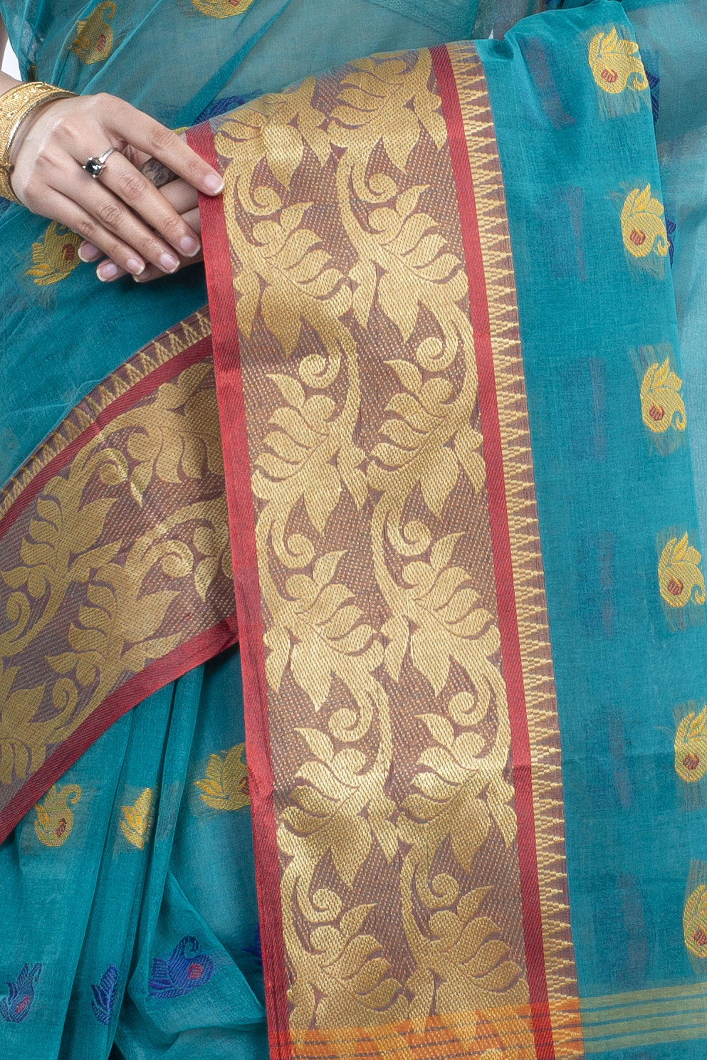 See Green Pure Cotton HasFul Tant Saree (789)